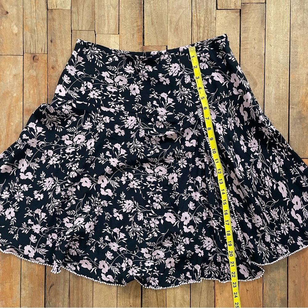 Y2K Anne Carson silk floral mini skirt-size 6 - Picture 10 of 11